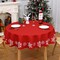 Round Christmas Tablecloth 60 Inch Round Table Cover, Snowflake Chirstmas Table Cloth Indoor Xmas Decorative Table Cover for Party Kitchen Dining Room, Red